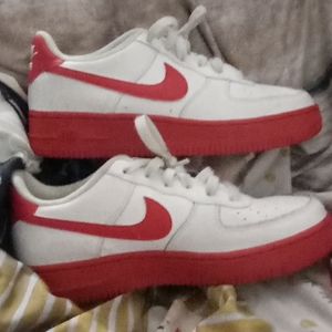 Red and white Nike airs